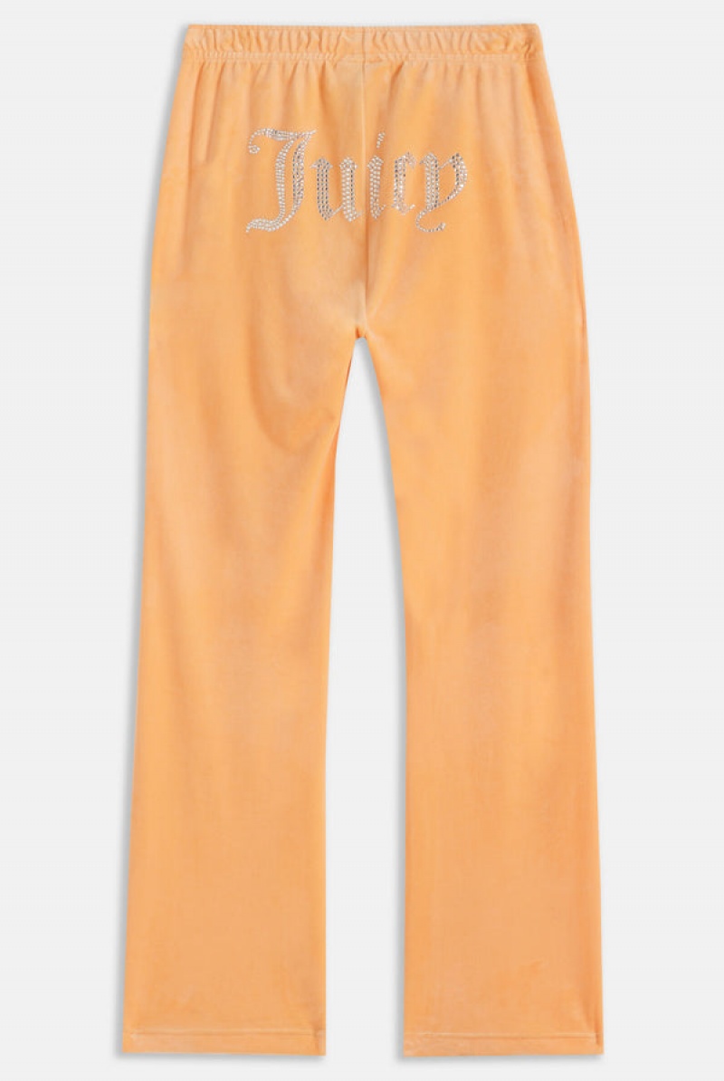 Papaya Juicy Couture Velour Diamante Tracksuit Bottom | JC-SN651979