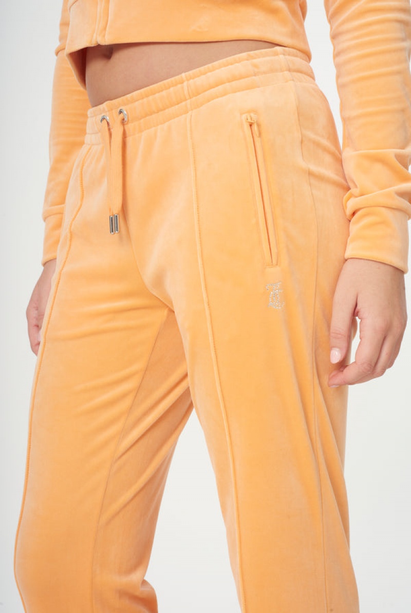 Papaya Juicy Couture Velour Diamante Tracksuit Bottom | JC-SN651979