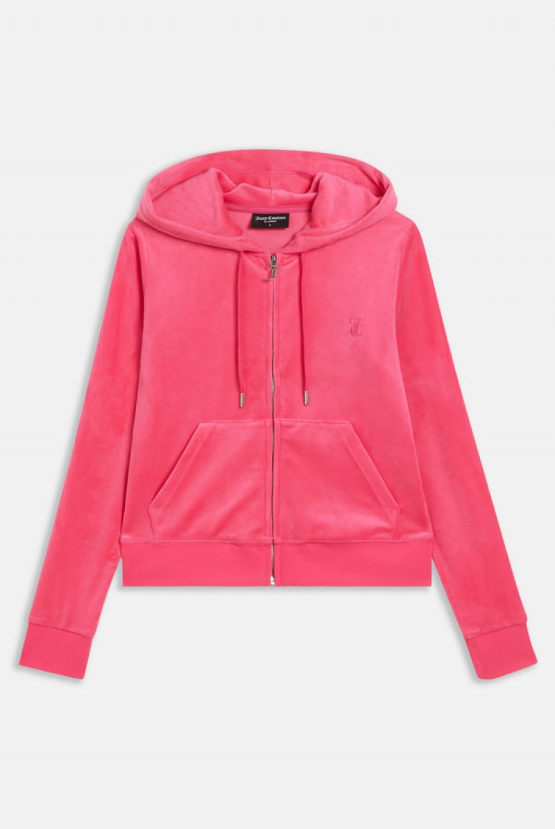 Pink Glo Juicy Couture Classic Velour Robertson Hoodie | JC-SN652103