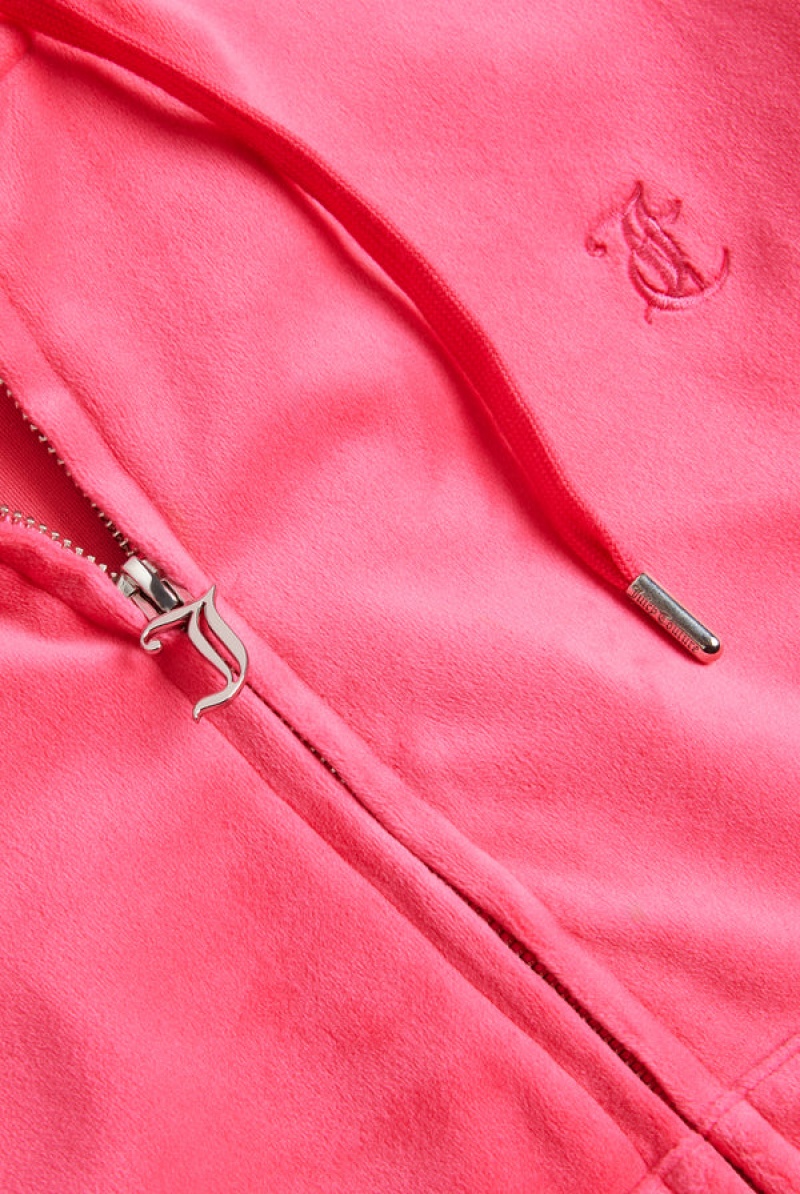 Pink Glo Juicy Couture Classic Velour Robertson Hoodie | JC-SN652103