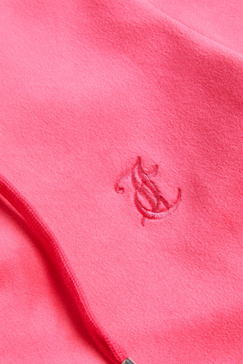 Pink Glo Juicy Couture Classic Velour Robertson Hoodie | JC-SN652103