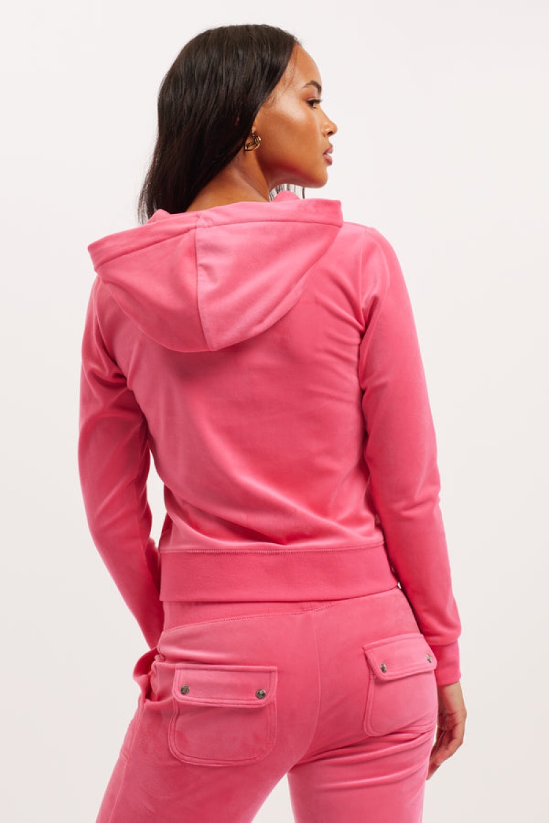 Pink Glo Juicy Couture Classic Velour Robertson Hoodie | JC-SN652103