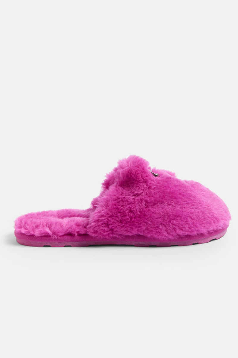 Pink Glo Juicy Couture Closed Toe Faux Fur Slipper | JC-SN652190