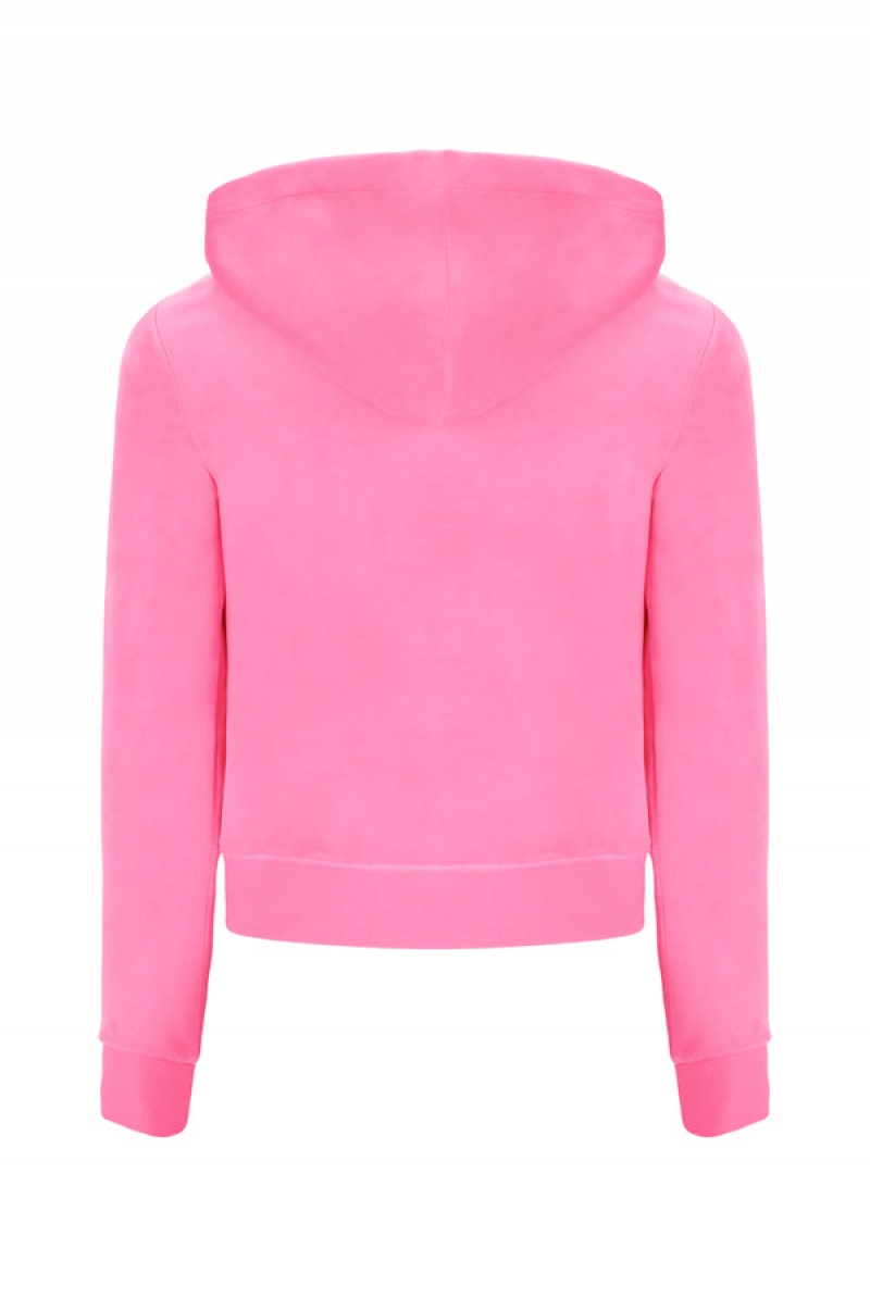 Pink Juicy Couture Classic Velour Robertson Hoodie | JC-SN651947