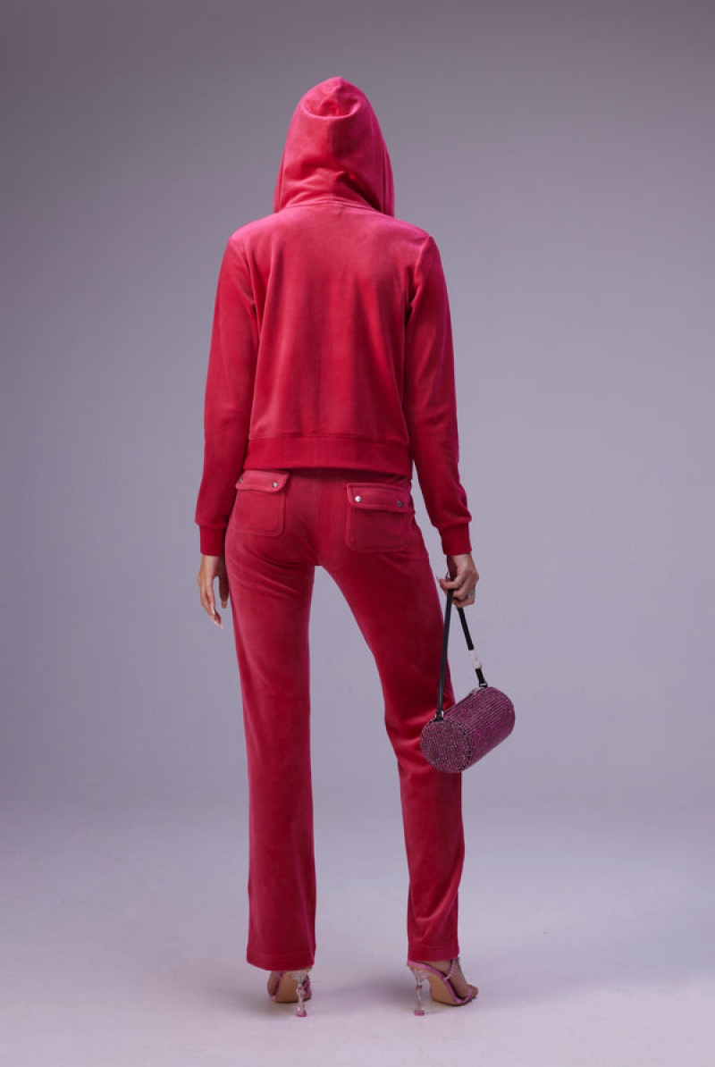 Pink Juicy Couture Classic Velour Robertson Hoodie | JC-SN652050