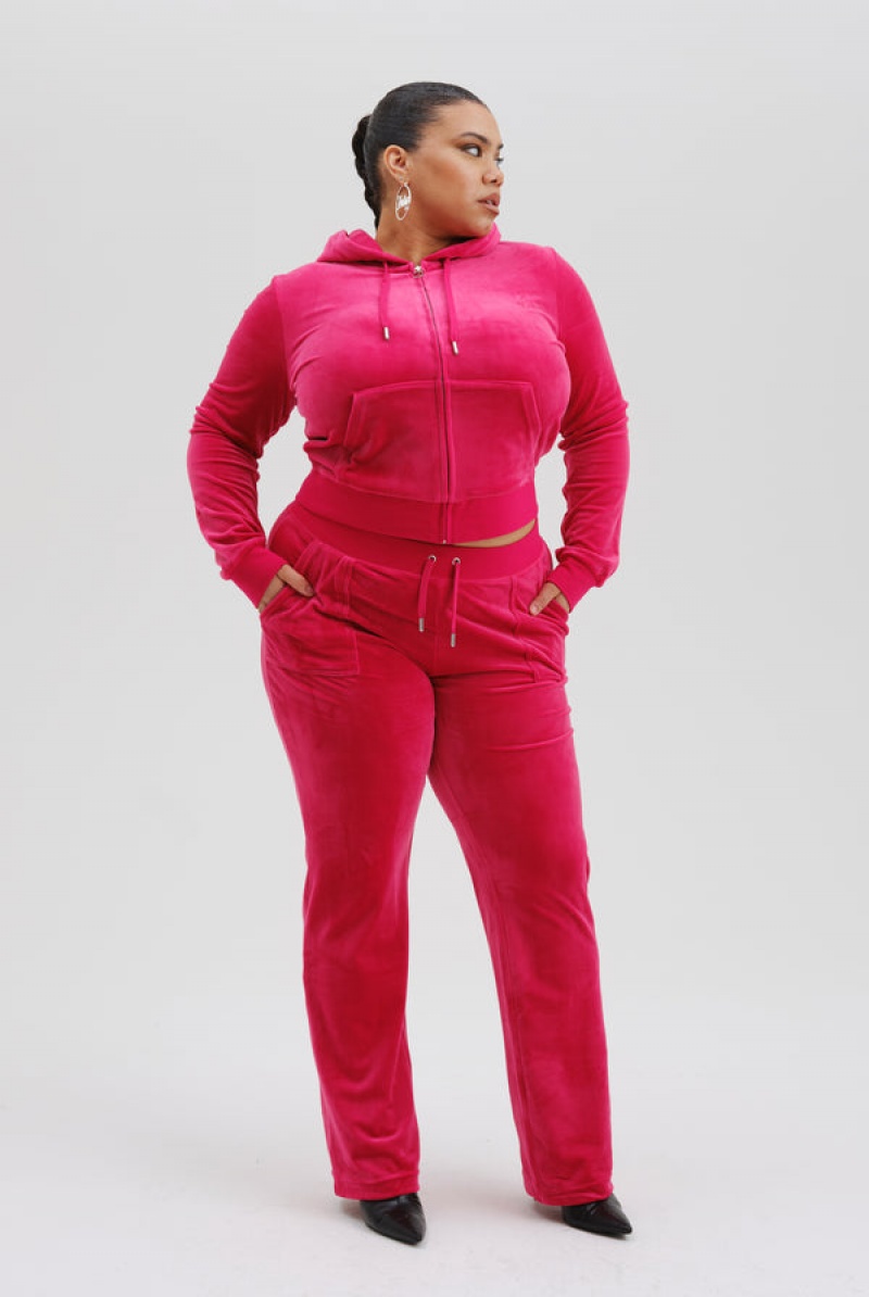 Pink Juicy Couture Classic Velour Robertson Hoodie | JC-SN652050