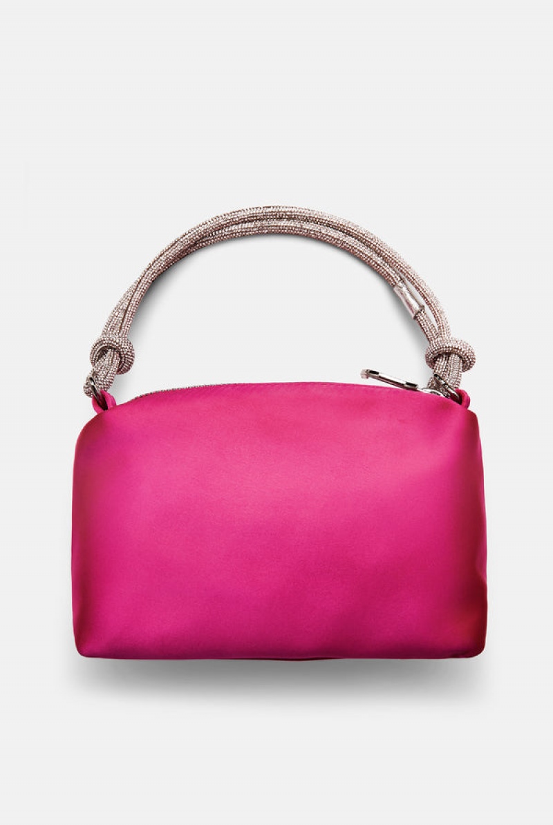 Pink Juicy Couture Diamante Square Silk Satin Handbag | JC-SN652217