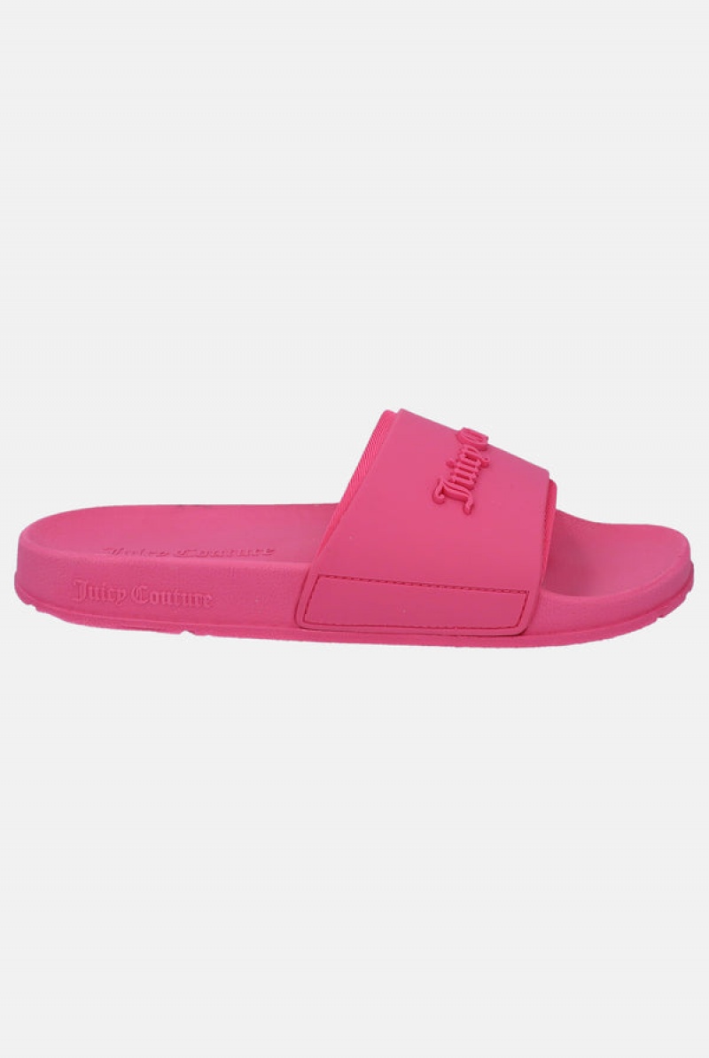 Pink Juicy Couture Embossed Sliders | JC-SN652176