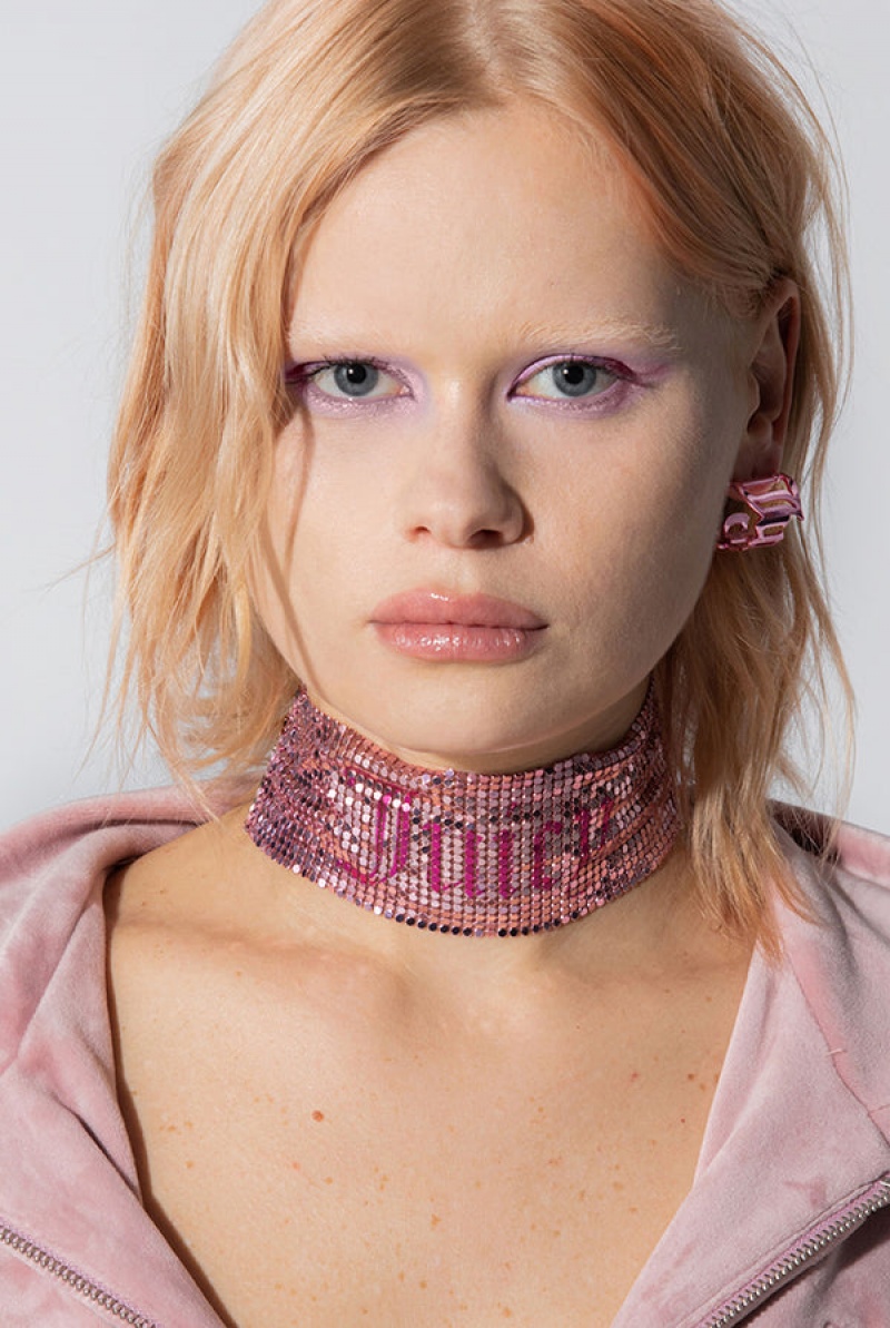 Pink Juicy Couture Mesh Choker | JC-SN652349