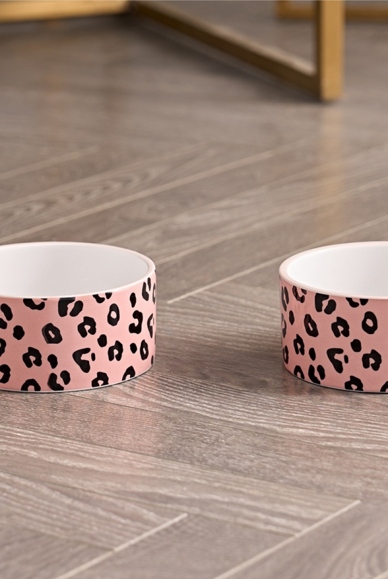 Pink Juicy Couture Pet Set Of 2 Ceramic Bowls | JC-SN652306