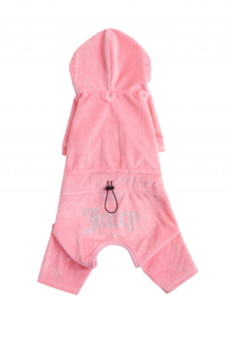 Pink Juicy Couture Pet Velour Tracksuit M/L | JC-SN652310