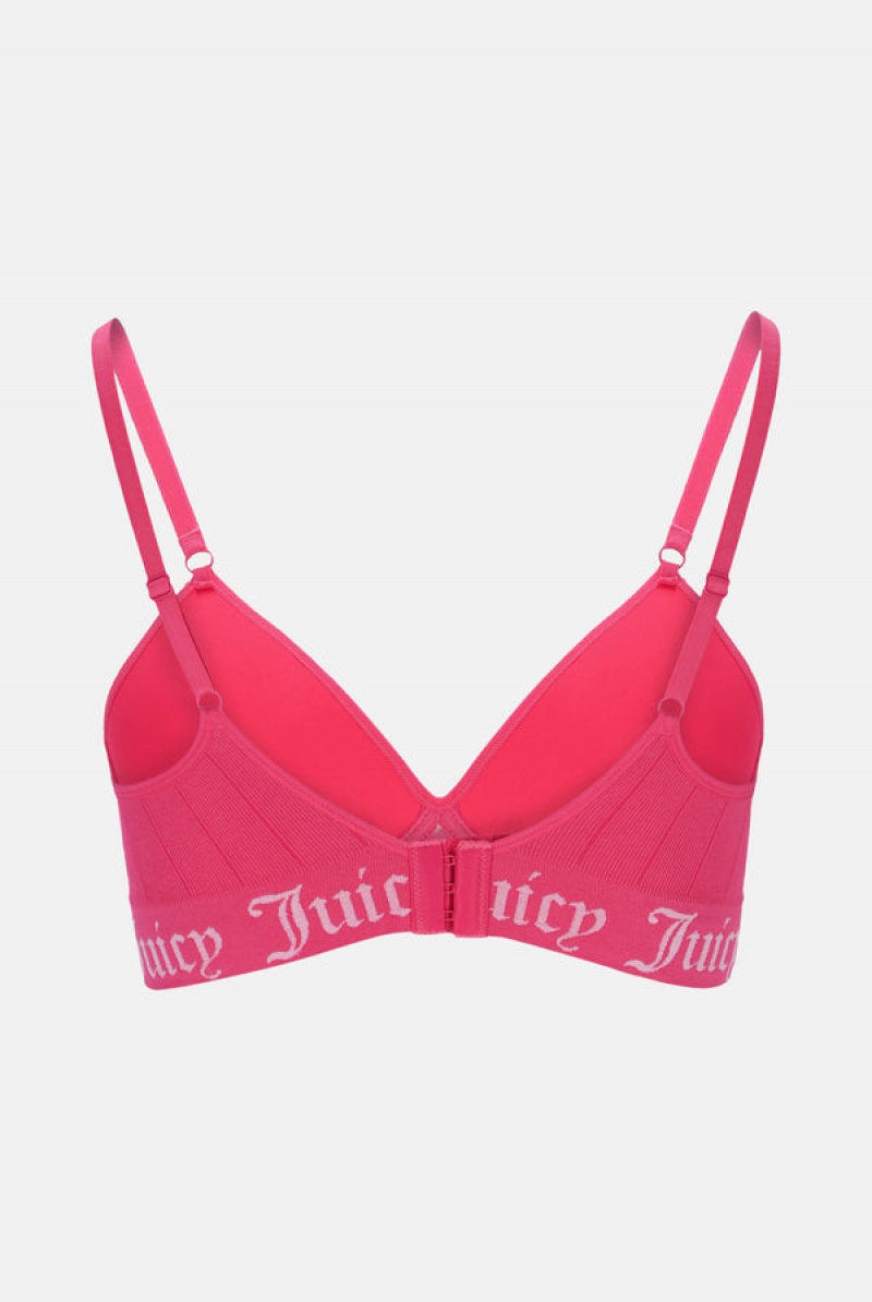 Pink Juicy Couture Seamless Rib Moulded Cup Triangle Bra | JC-SN652237