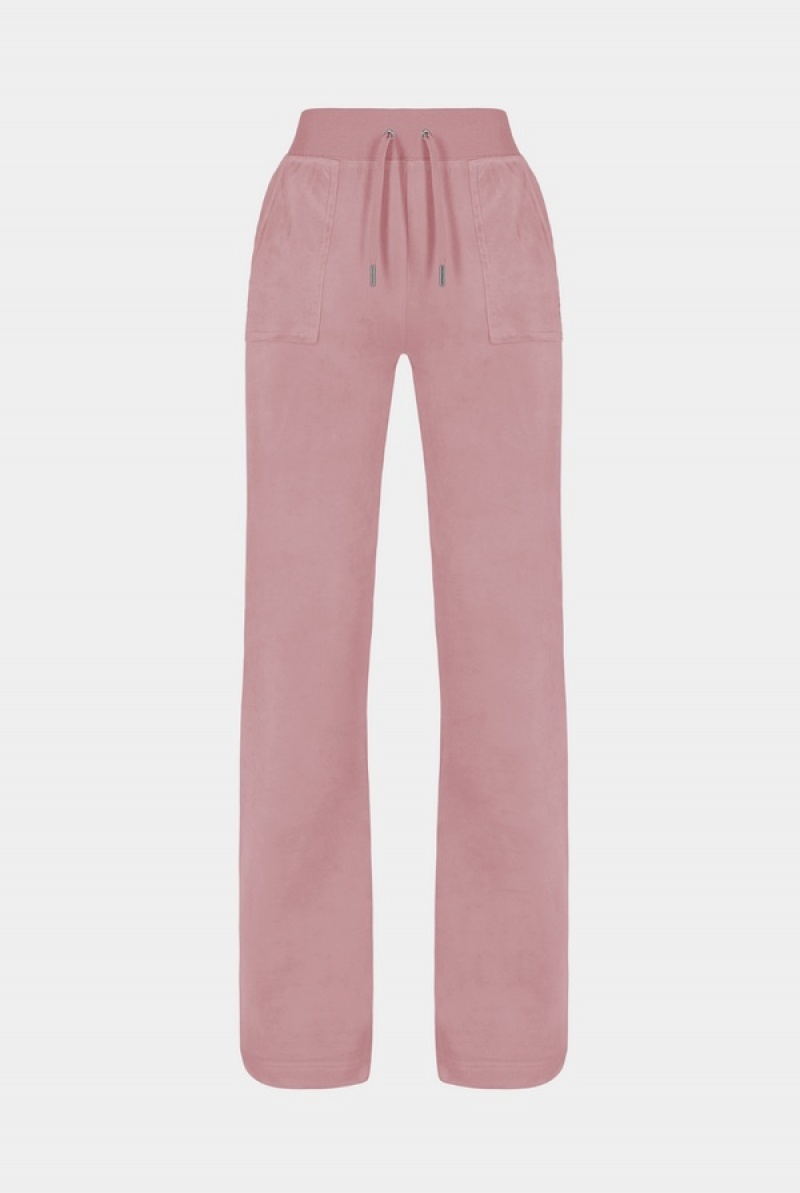 Pink Juicy Couture Zephyr Classic Velour Del Ray Pocketed Bottoms | JC-SN652024