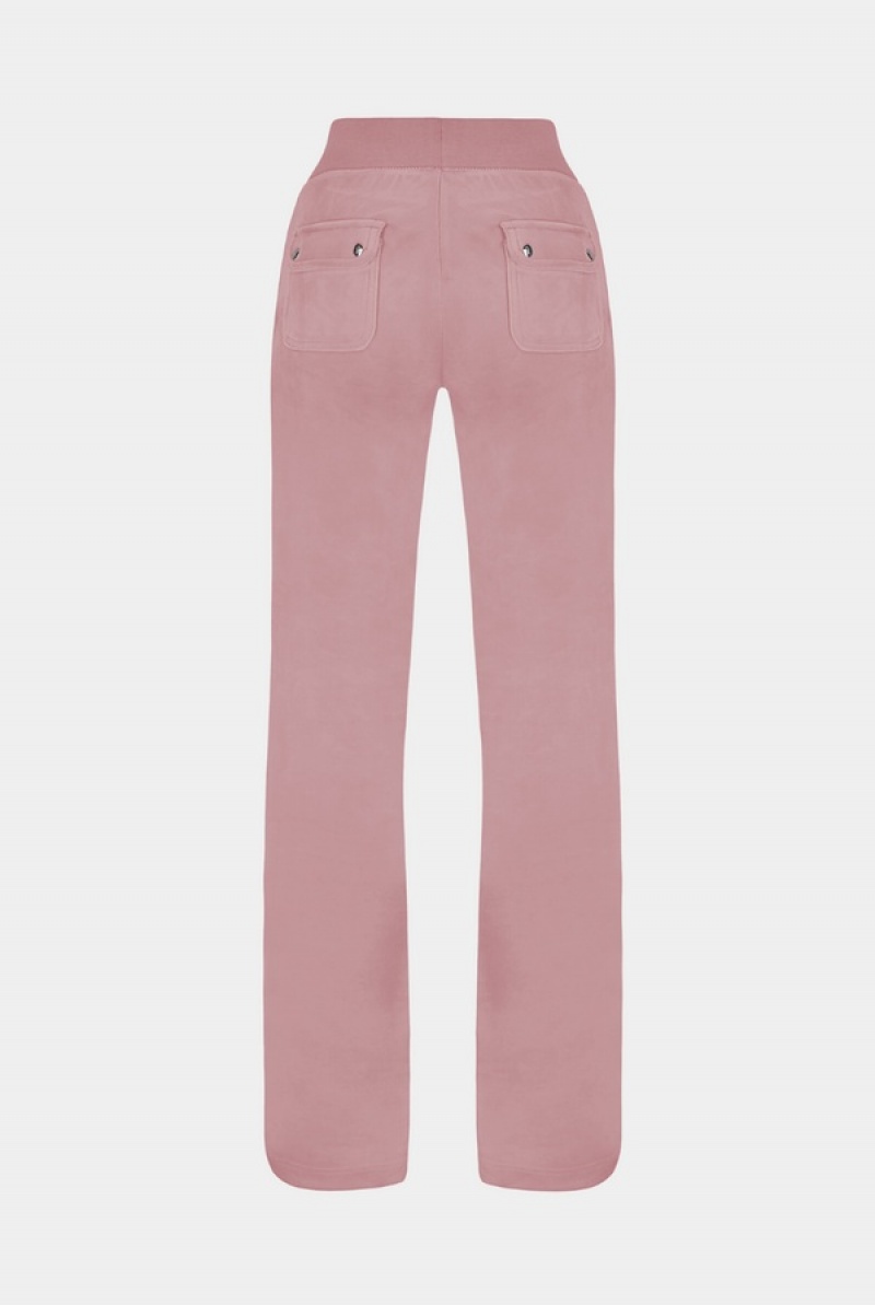 Pink Juicy Couture Zephyr Classic Velour Del Ray Pocketed Bottoms | JC-SN652024