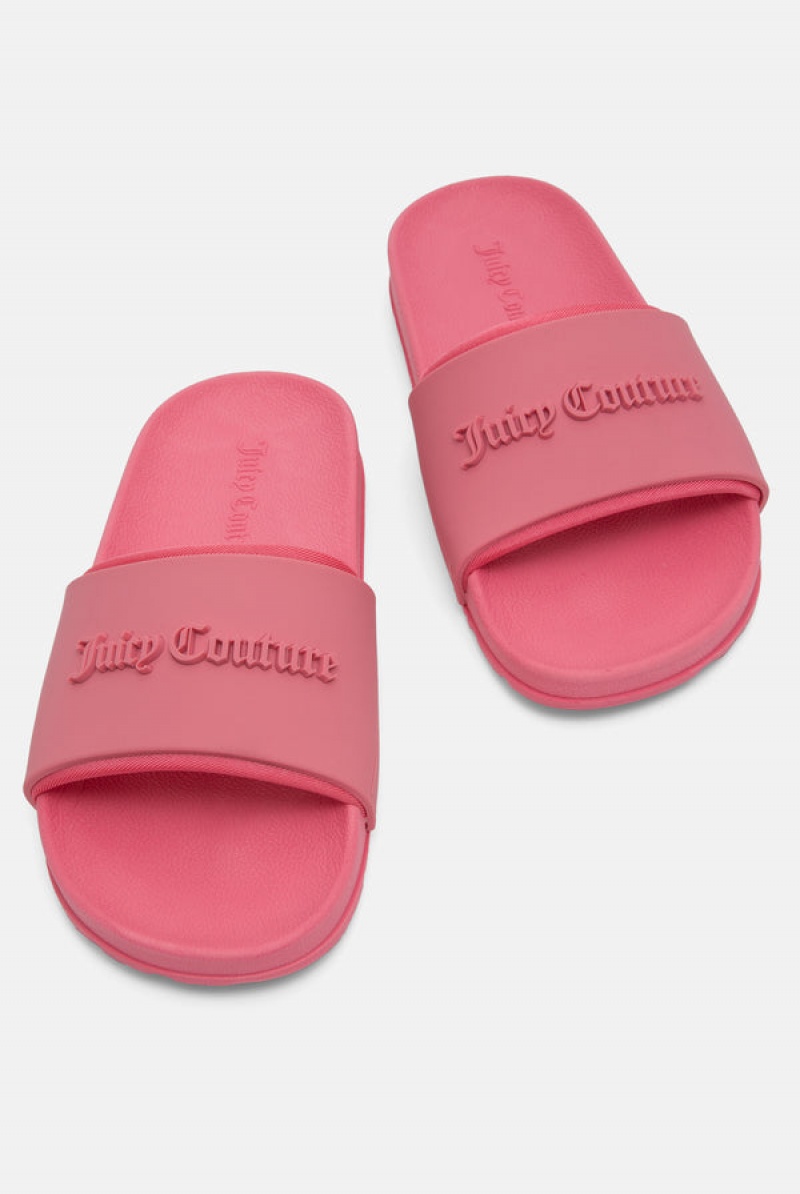 Pink Lemonade Juicy Couture Embossed Sliders | JC-SN652200