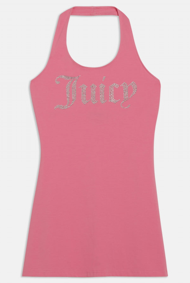 Pink Lemonade Juicy Couture Jersey Halter Neck Mini Dress | JC-SN652292