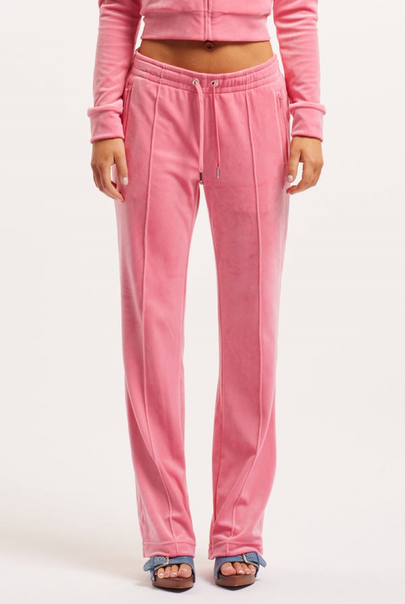 Pink Lemonade Juicy Couture Velour Diamante Tracksuit Bottom | JC-SN651976