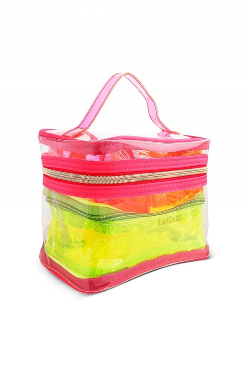 Pink Yellow Orange Juicy Couture Nested Makeup Bag Set | JC-SN651915