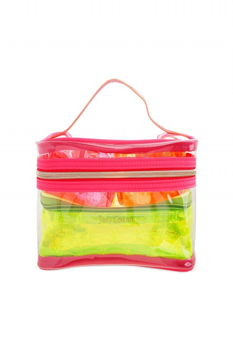 Pink Yellow Orange Juicy Couture Nested Makeup Bag Set | JC-SN651915