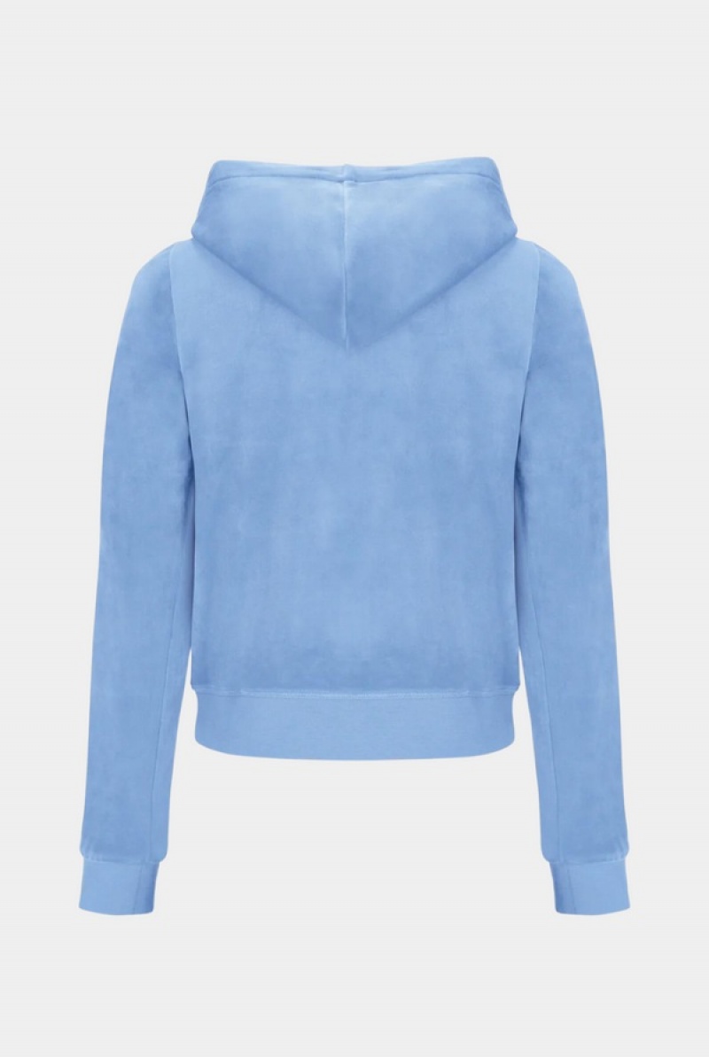 Powder Blue Juicy Couture Classic Velour Robertson Hoodie | JC-SN652046