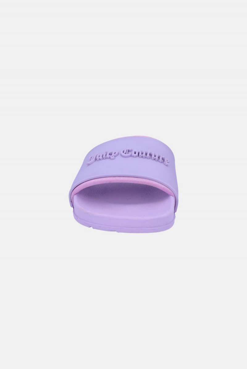 Purple Juicy Couture Embossed Sliders | JC-SN652178