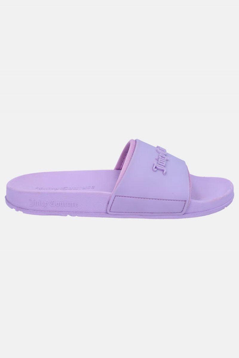 Purple Juicy Couture Embossed Sliders | JC-SN652178