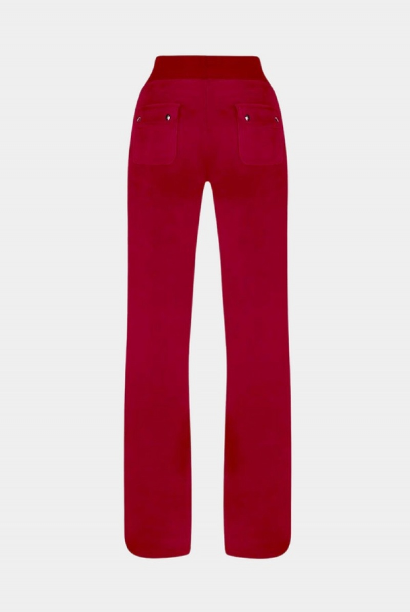 Raspberry Sorbet Juicy Couture Classic Velour Del Ray Pocketed Bottoms | JC-SN652052