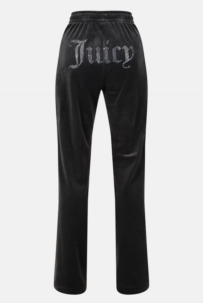 Raven Juicy Couture Velour Diamante Tracksuit Bottom | JC-SN652148