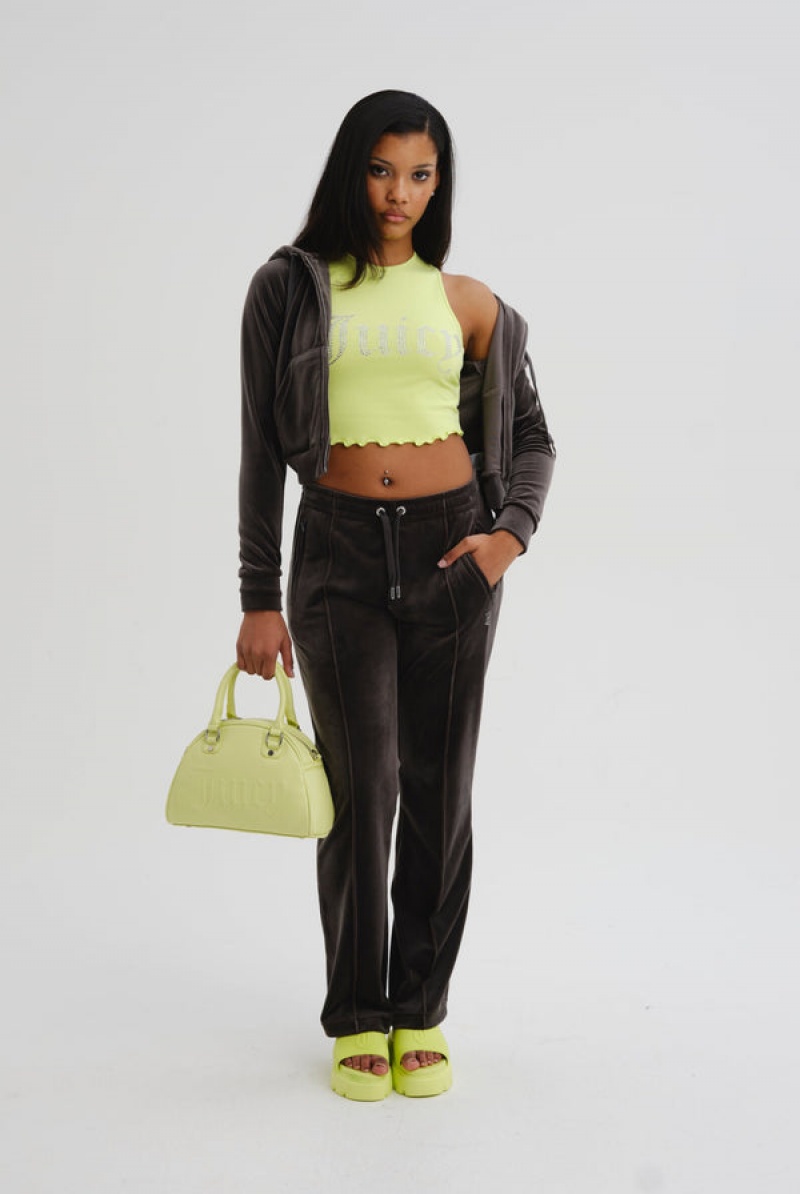 Raven Juicy Couture Velour Diamante Tracksuit Bottom | JC-SN652148