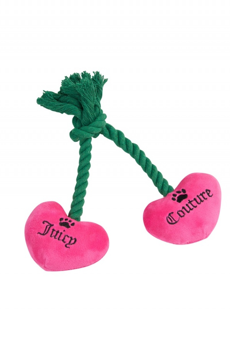 Red Juicy Couture Pet Rope Plush Cherries Squeaky Toy | JC-SN652307