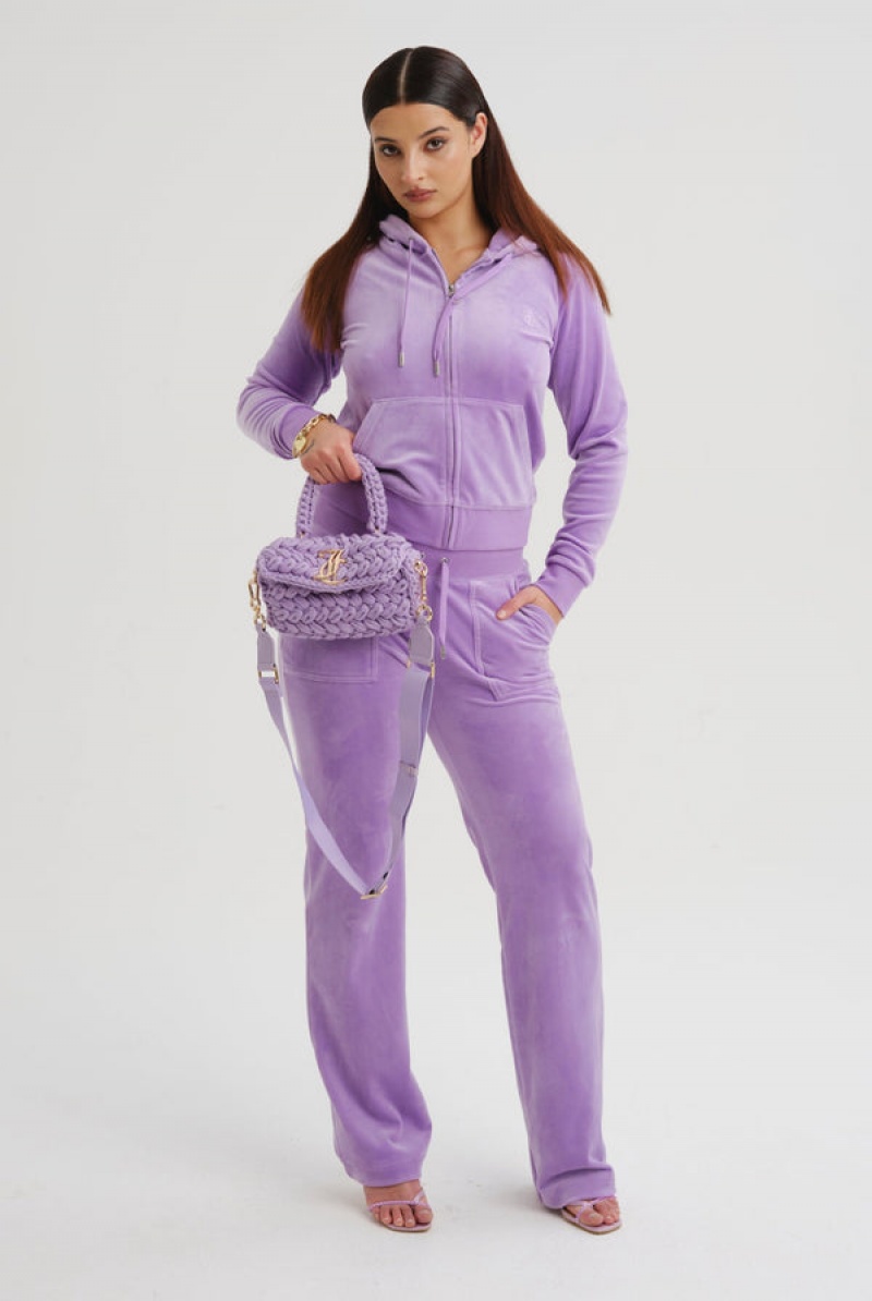 Sheer Lilac Juicy Couture Classic Velour Robertson Hoodie | JC-SN652072