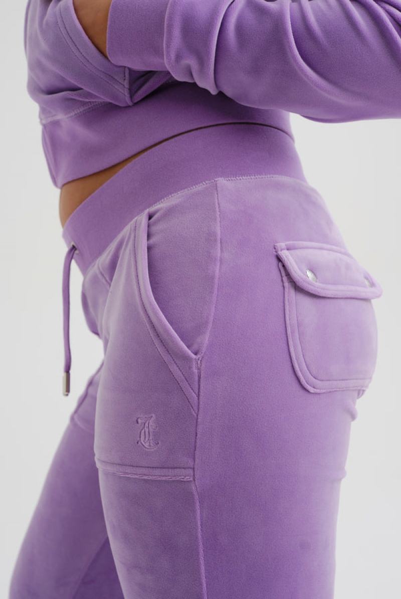 Sheer Lilac Juicy Couture Classic Velour Del Ray Pocketed Bottoms | JC-SN652075