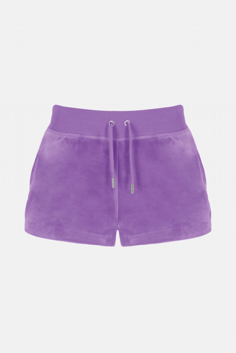 Sheer Lilac Juicy Couture Classic Velour Track Short | JC-SN652078