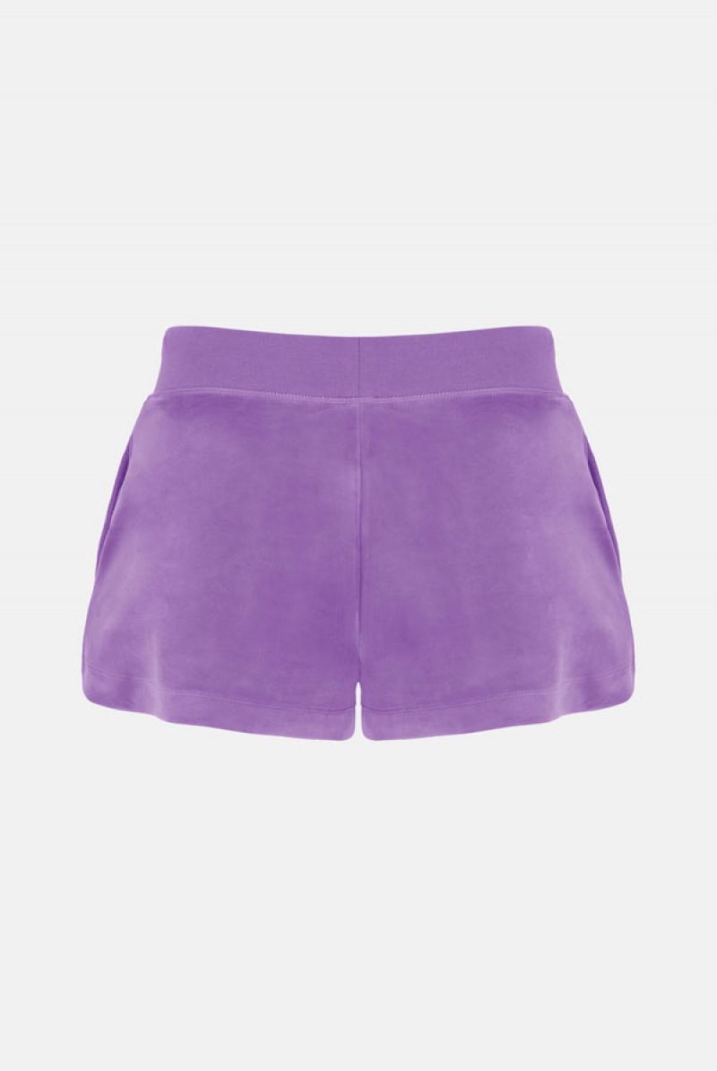 Sheer Lilac Juicy Couture Classic Velour Track Short | JC-SN652078