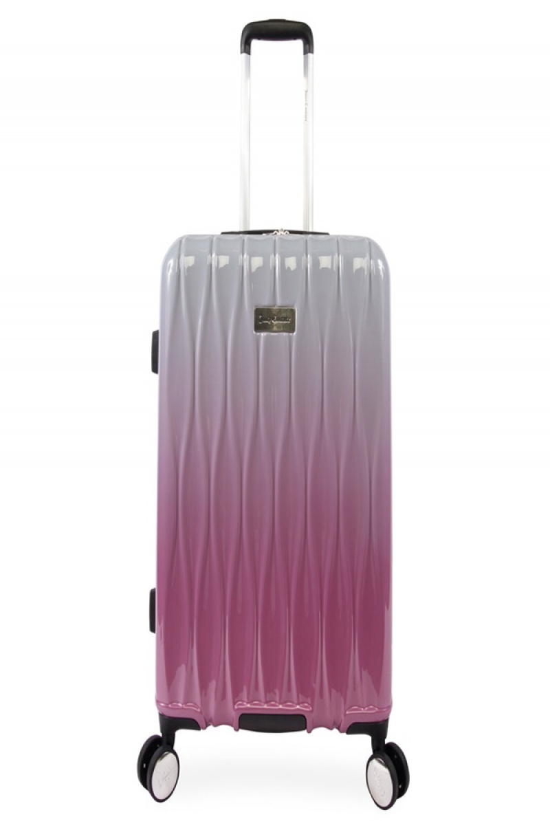 Silver Fuchsia Juicy Couture 3-piece Hardside Spinner Luggage Set | JC-SN651919