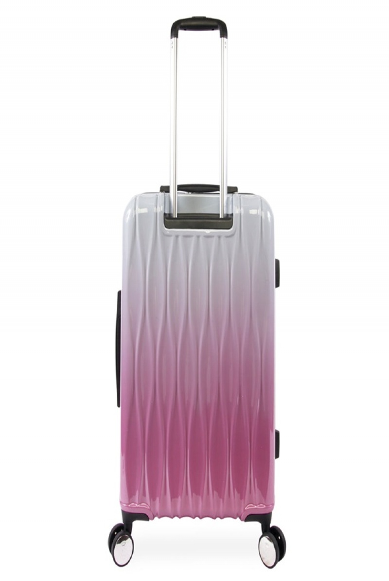 Silver Fuchsia Juicy Couture 3-piece Hardside Spinner Luggage Set | JC-SN651919