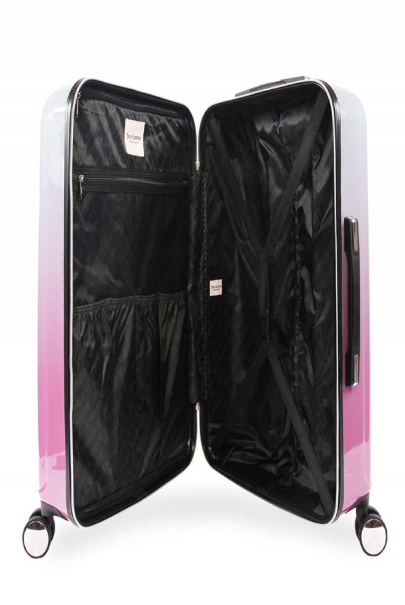 Silver Fuchsia Juicy Couture 3-piece Hardside Spinner Luggage Set | JC-SN651919