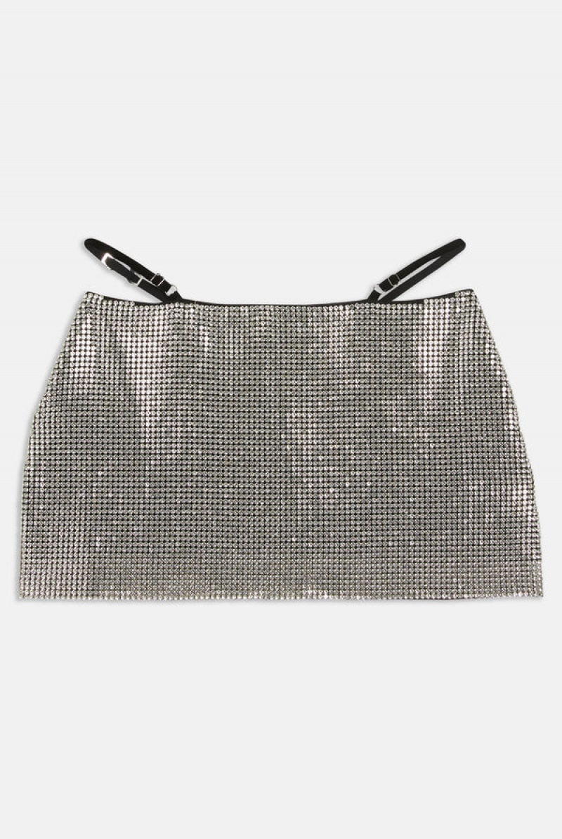 Silver Juicy Couture Chainmail Mini Skirt | JC-SN652293