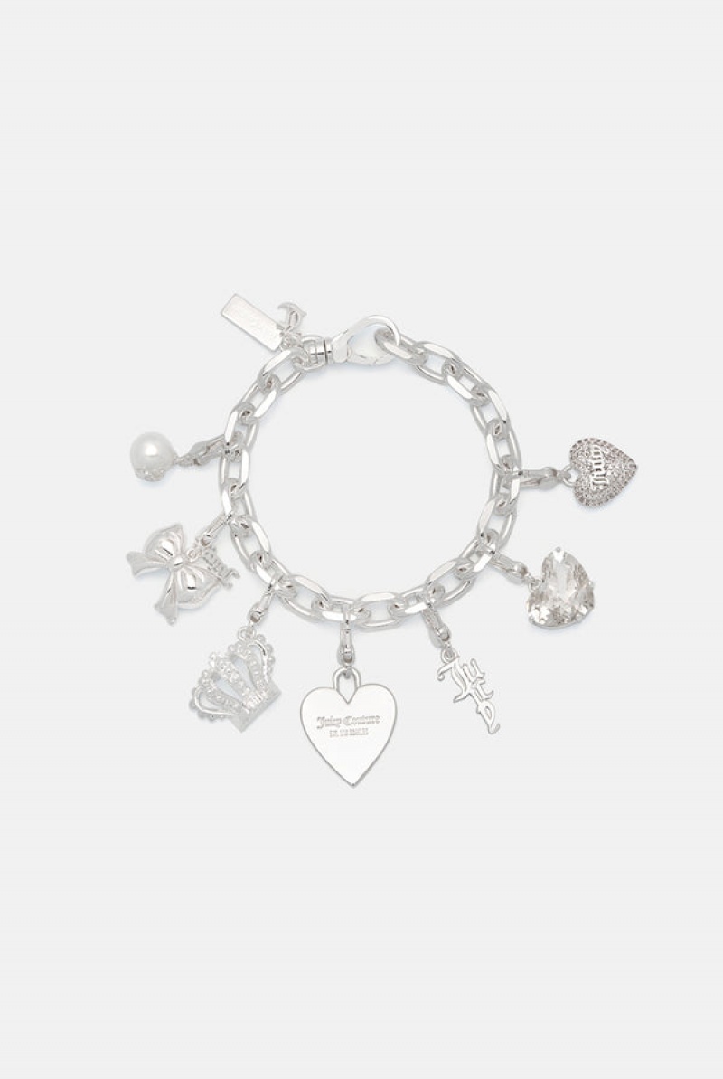 Silver Juicy Couture Chunky JC Charm Bracelet | JC-SN652401