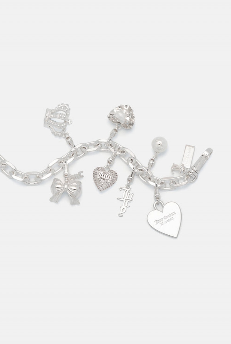 Silver Juicy Couture Chunky JC Charm Bracelet | JC-SN652401