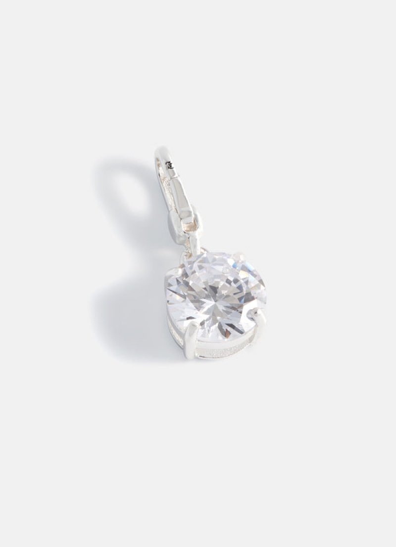 Silver Juicy Couture Clear Crystal & Drop Charm | JC-SN652387