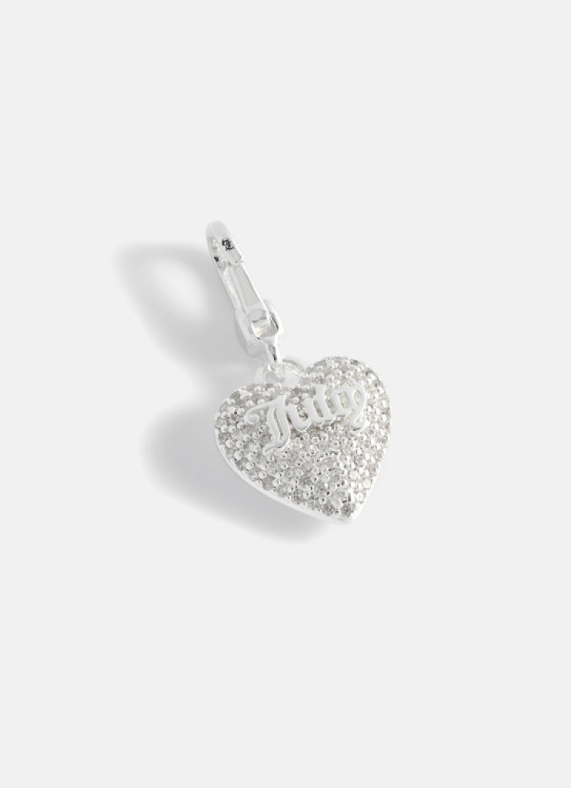 Silver Juicy Couture Crystal Heart Charm | JC-SN652390