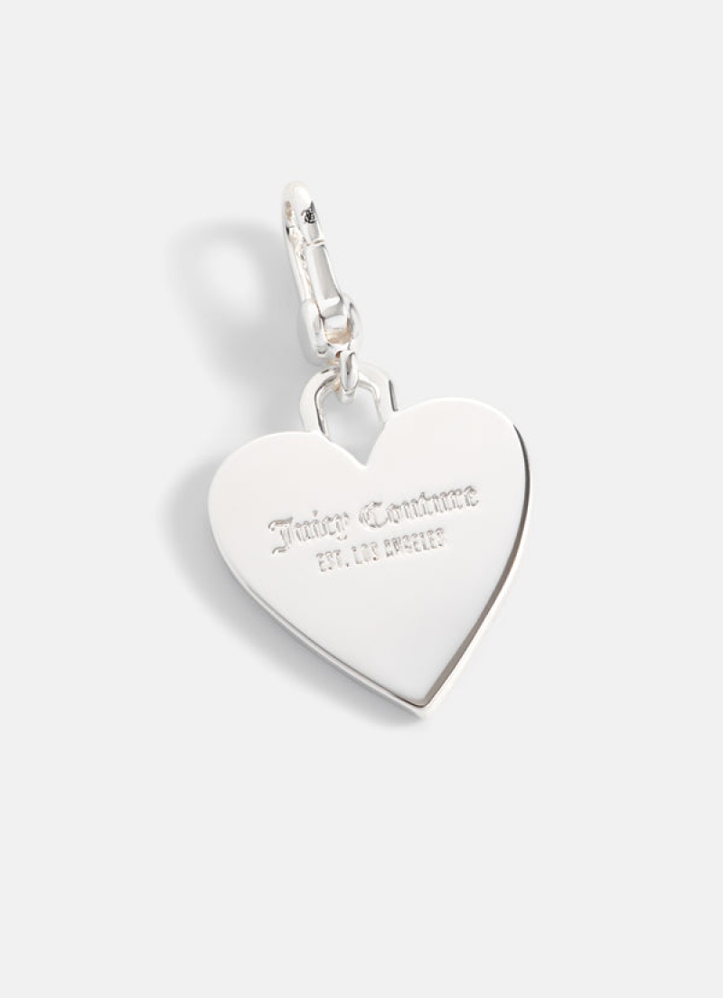 Silver Juicy Couture Heart Disc Charm | JC-SN652407