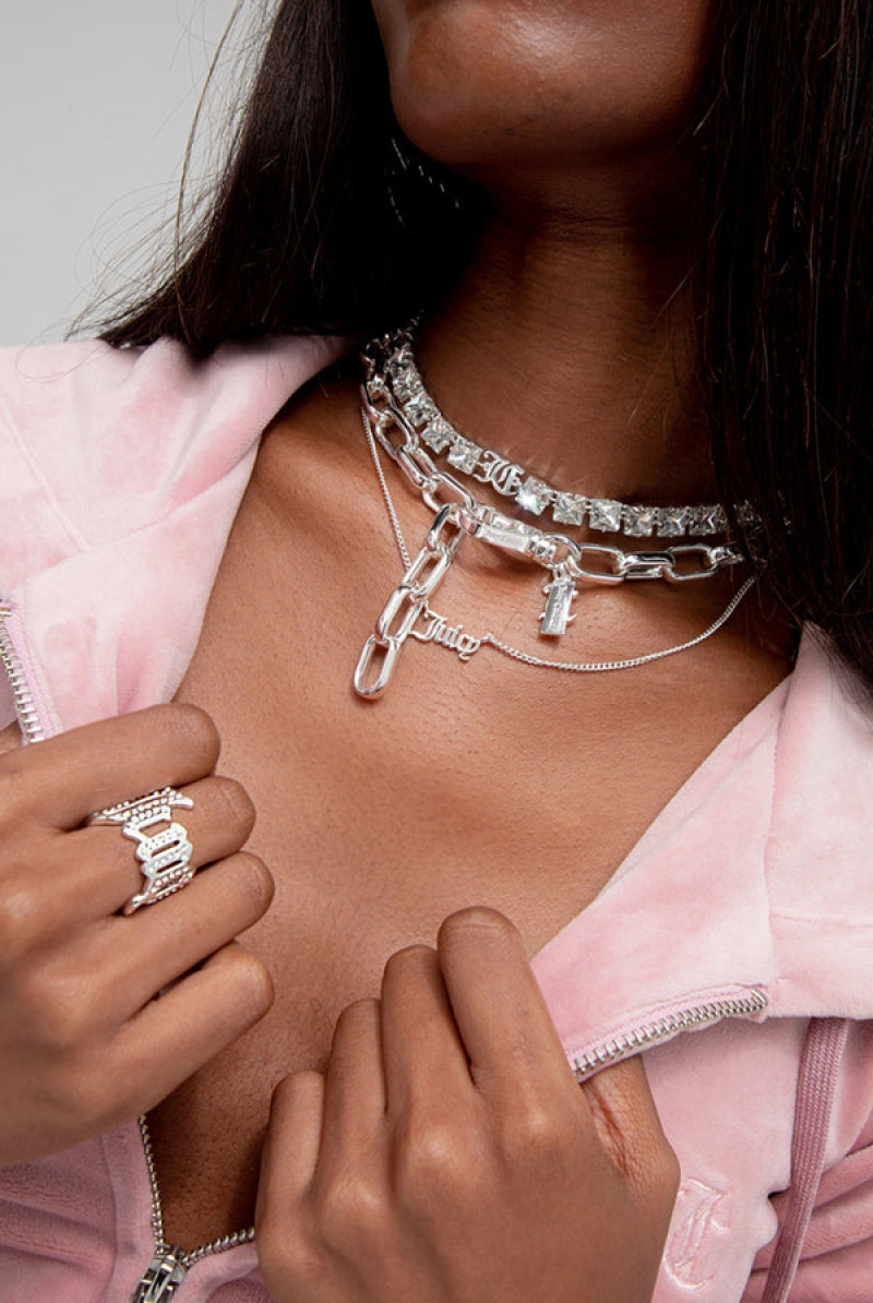 Silver Juicy Couture JC Charm Choker | JC-SN652350