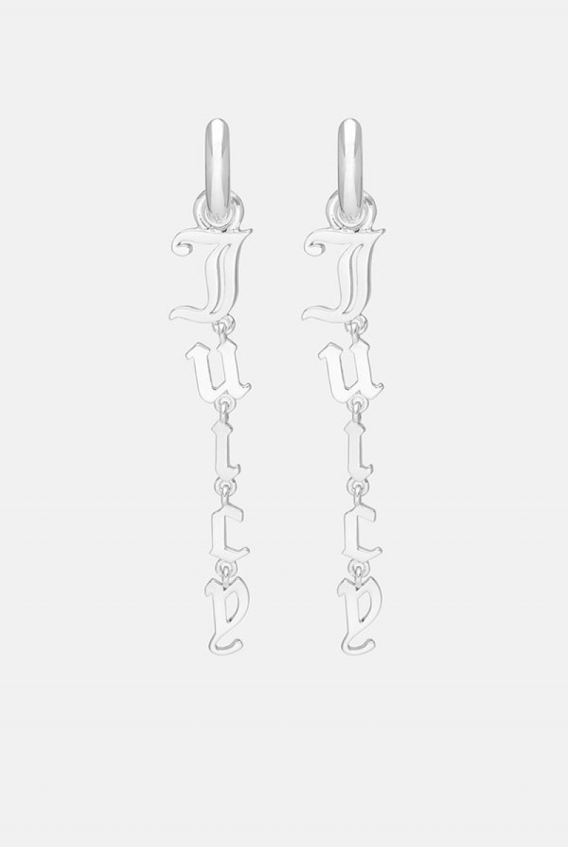 Silver Juicy Couture Juicy Drop Earrings | JC-SN652353