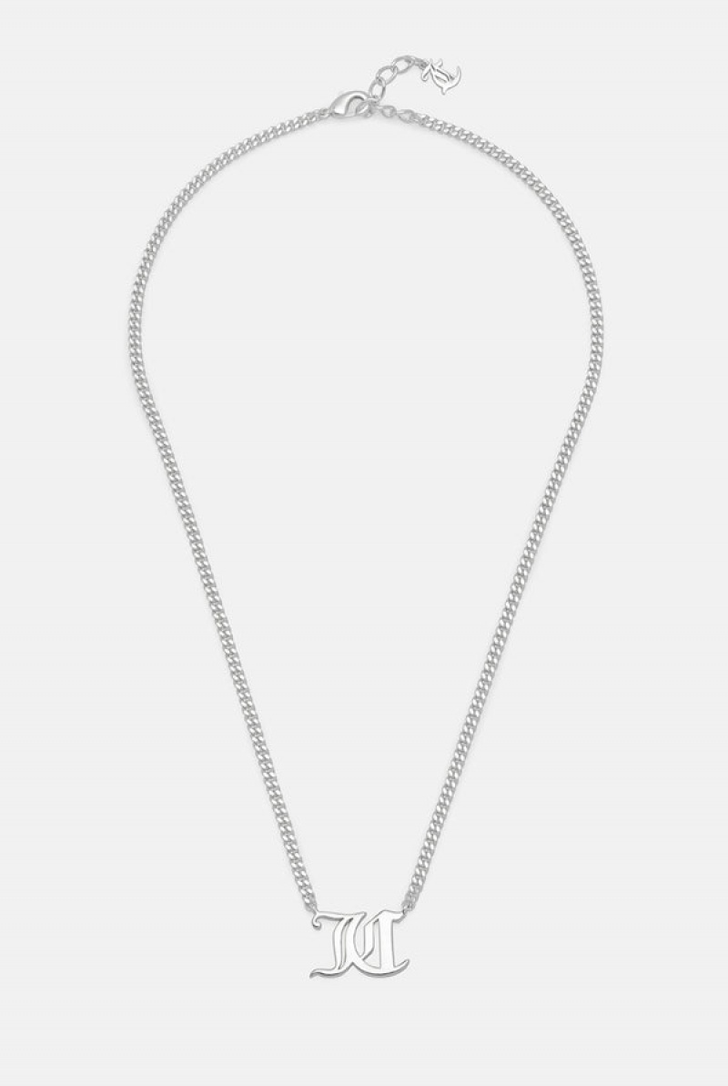 Silver Juicy Couture Large JC Charm Necklace | JC-SN652366