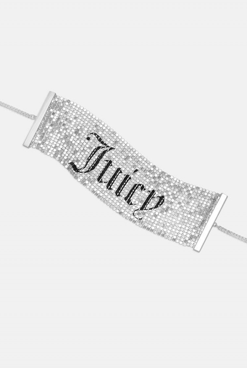 Silver Juicy Couture Mesh Choker | JC-SN652348