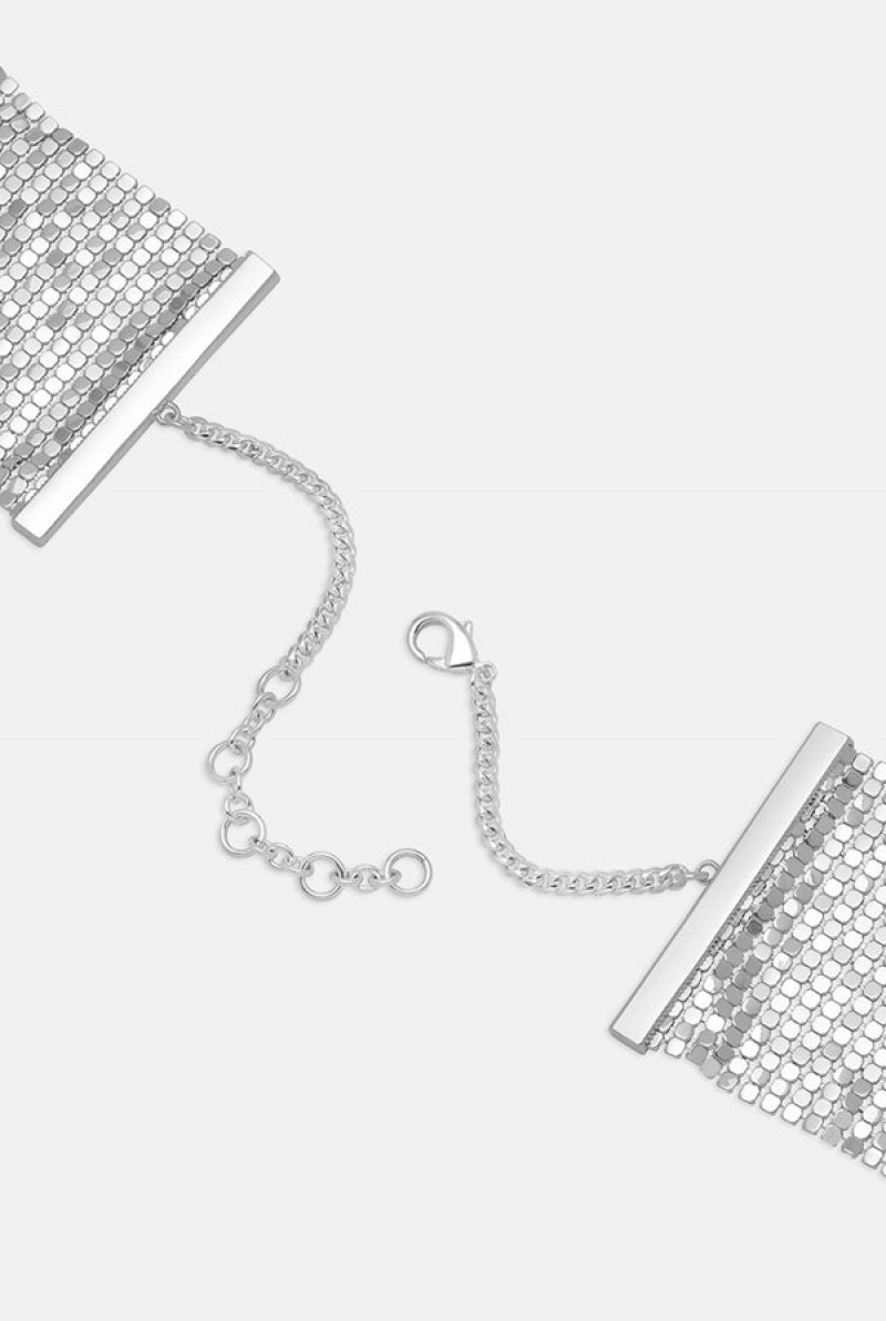 Silver Juicy Couture Mesh Choker | JC-SN652348