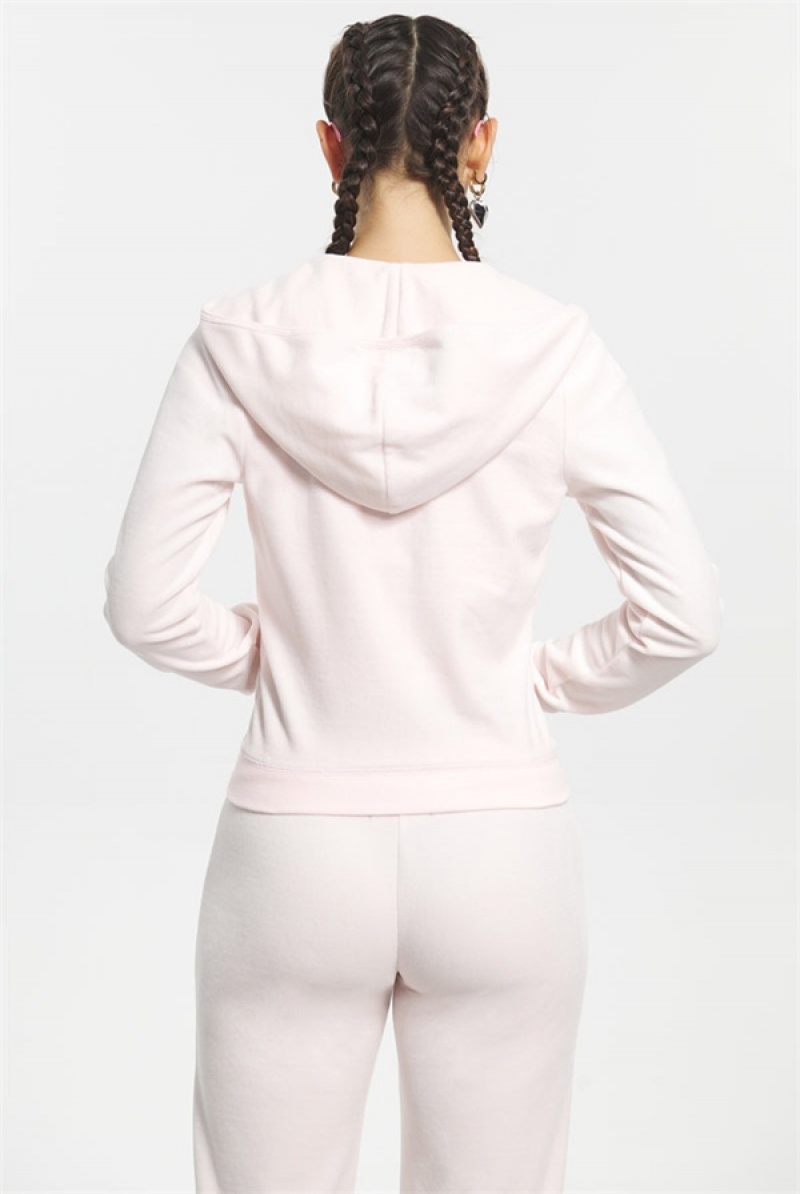 Soft Glow Juicy Couture Classic Cotton Velour Hoodie | JC-SN651527