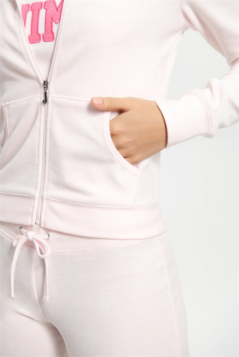 Soft Glow Juicy Couture Classic Cotton Velour Hoodie | JC-SN651527